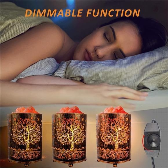Salt Lamps Night Light,Himalayan Salt Rock Lamp with Dimmer Switch, Tree of Life - Picture 4 of 6